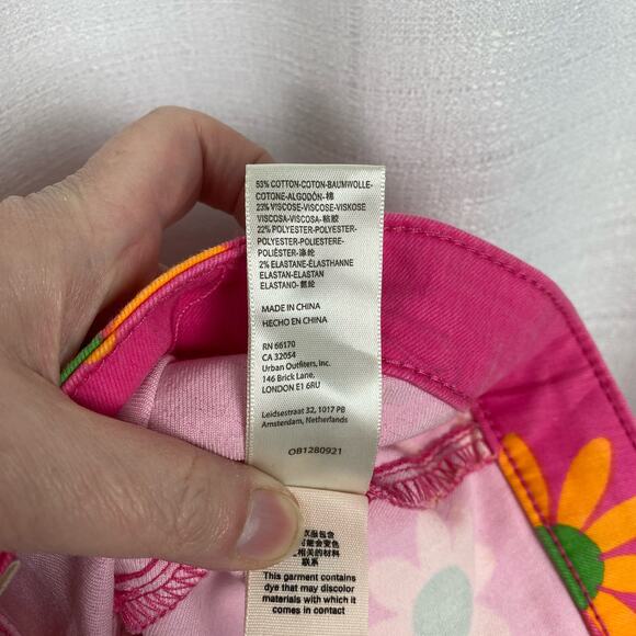 Free People Pink Floral Youthquake Wide Leg Crop Pants Sz.30 NWT - Picture 16 of 16